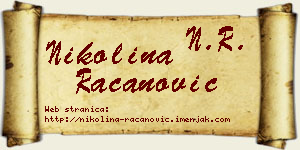 Nikolina Račanović vizit kartica